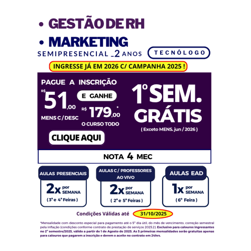 Banner Gestão de RH e Marketing - Unisan