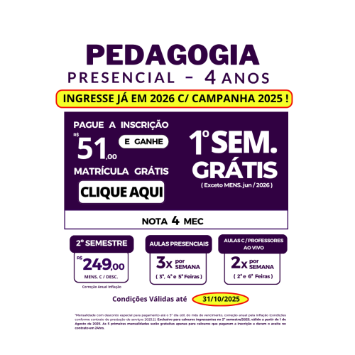 Banner Pedagogia - Unisan